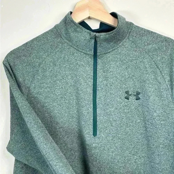 UNDER ARMOUR Heatgear Long Sleeve Loose Fit Shell Half Zip Green Men’s M - Picture 1 of 7